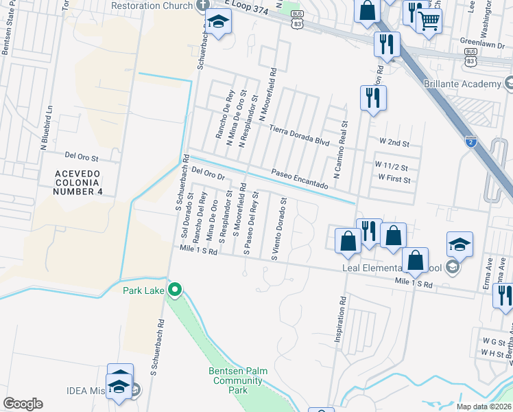 map of restaurants, bars, coffee shops, grocery stores, and more near 403 South Paseo Del Rey Road in Mission
