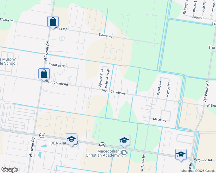 map of restaurants, bars, coffee shops, grocery stores, and more near 1204 Mohawk Trail in Alamo