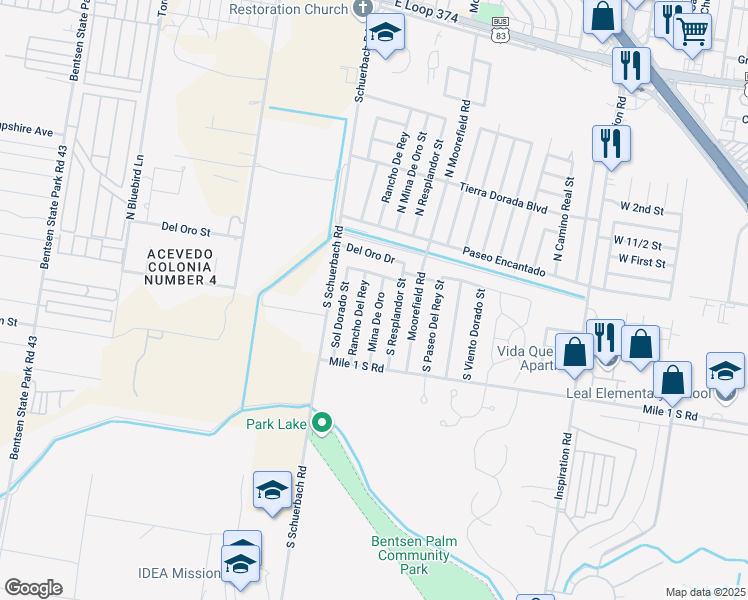 map of restaurants, bars, coffee shops, grocery stores, and more near 410 Mina De Oro in Mission
