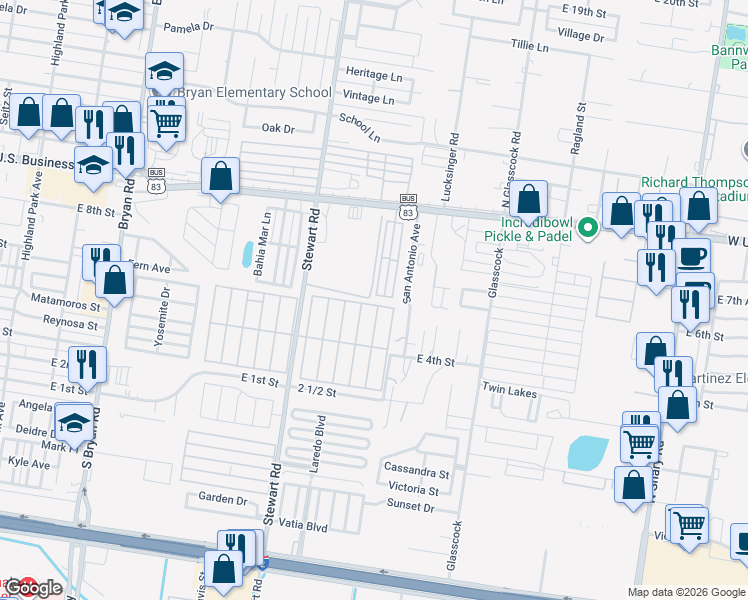 map of restaurants, bars, coffee shops, grocery stores, and more near 1713 Sun Street in Mission