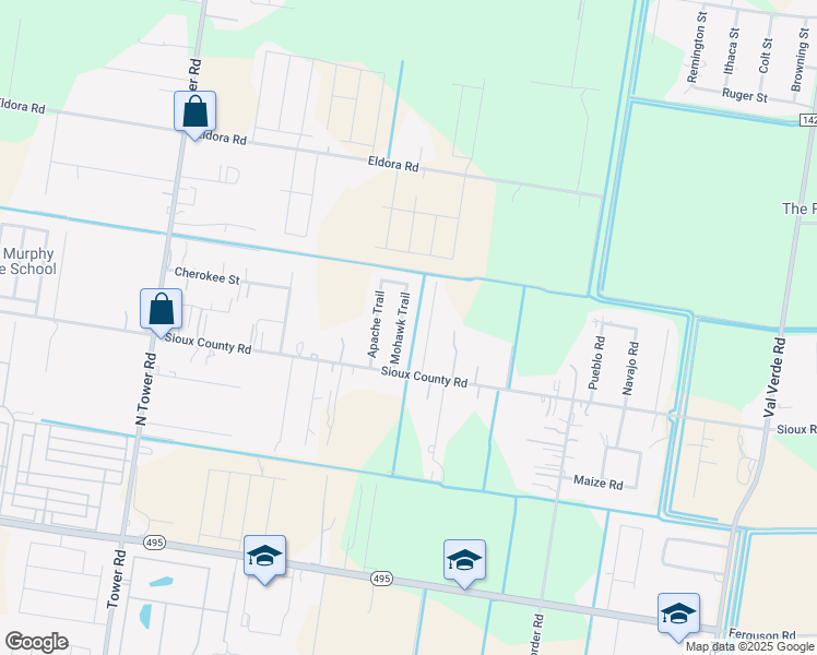 map of restaurants, bars, coffee shops, grocery stores, and more near 1225 Mohawk Trail in Alamo