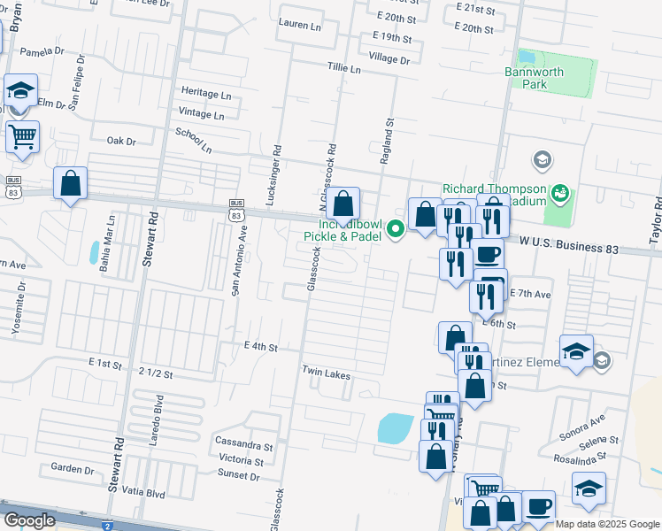 map of restaurants, bars, coffee shops, grocery stores, and more near 2004 Angus Court in Mission