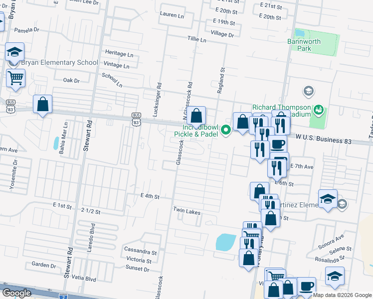 map of restaurants, bars, coffee shops, grocery stores, and more near 2004 Angus Court in Mission