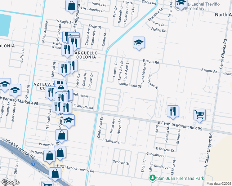 map of restaurants, bars, coffee shops, grocery stores, and more near 417 Guayavitos Ln in San Juan