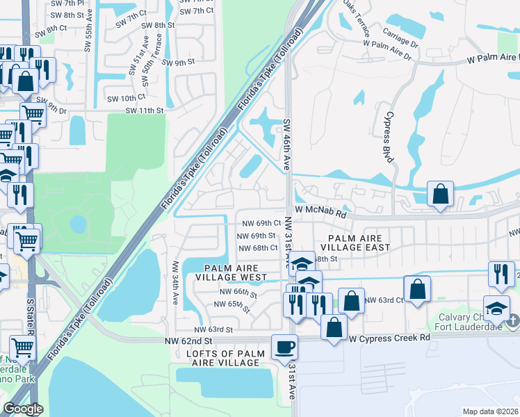 map of restaurants, bars, coffee shops, grocery stores, and more near 790 Gardens Drive in Pompano Beach
