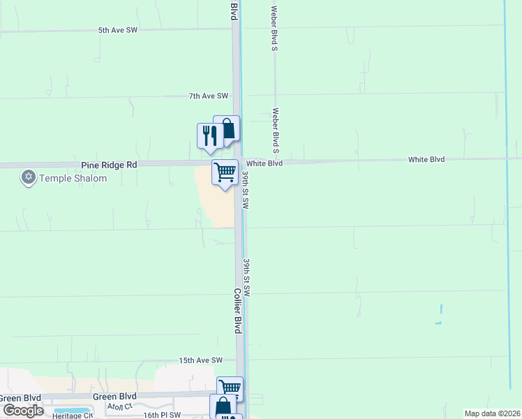 map of restaurants, bars, coffee shops, grocery stores, and more near 3893 11th Avenue Southwest in Naples
