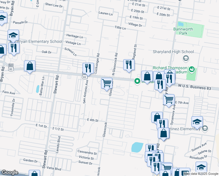 map of restaurants, bars, coffee shops, grocery stores, and more near 1918 Angus Street in Mission