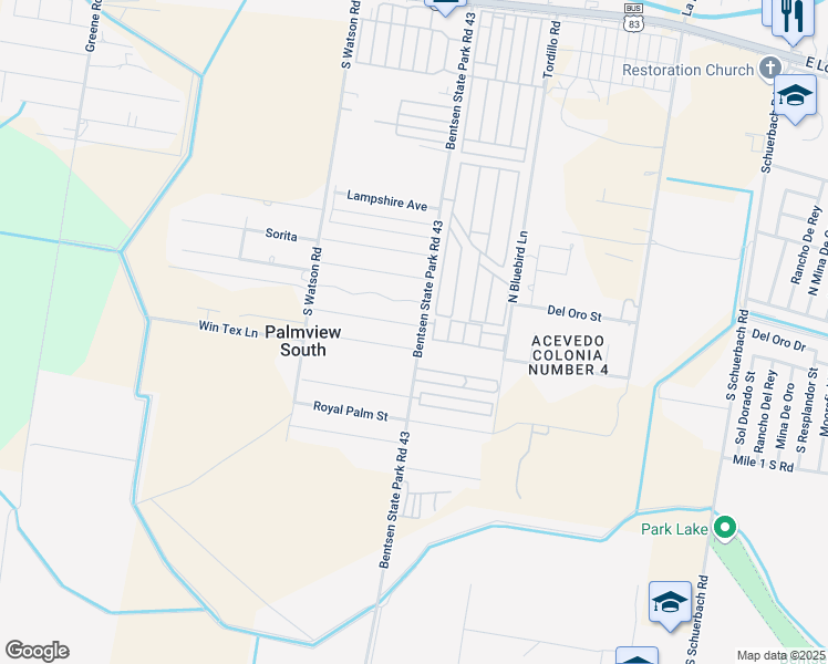 map of restaurants, bars, coffee shops, grocery stores, and more near 4200 Win Tex Lane in Mission