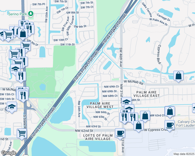 map of restaurants, bars, coffee shops, grocery stores, and more near 719 Gardens Drive in Pompano Beach