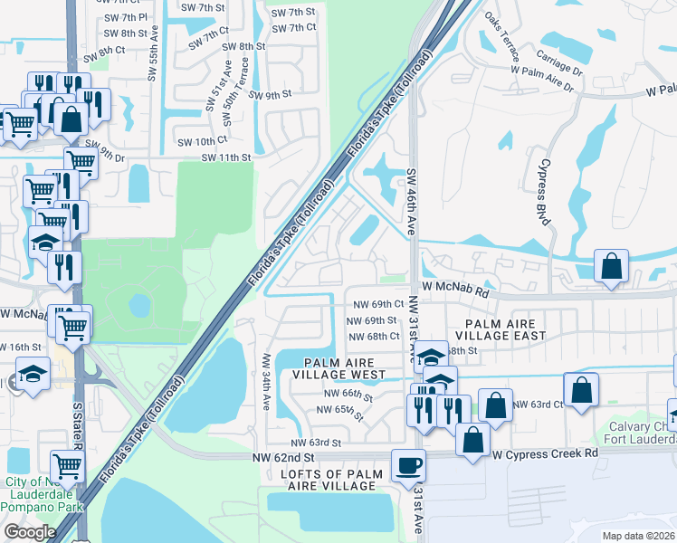 map of restaurants, bars, coffee shops, grocery stores, and more near 719 Gardens Drive in Pompano Beach