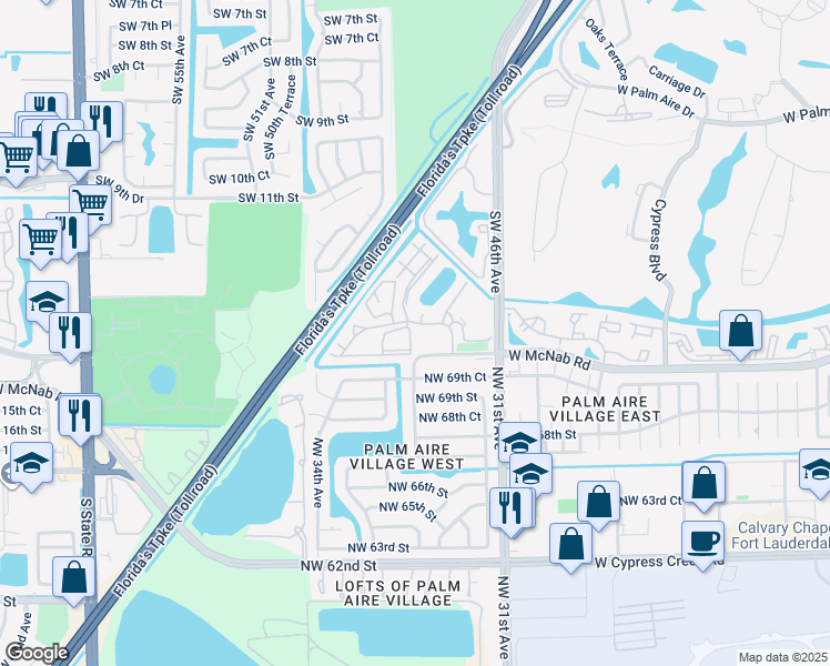 map of restaurants, bars, coffee shops, grocery stores, and more near 107 Gardens Drive in Pompano Beach
