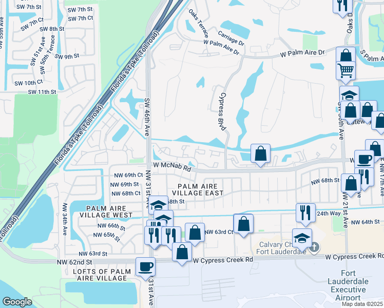 map of restaurants, bars, coffee shops, grocery stores, and more near 4361 West McNab Road in Pompano Beach