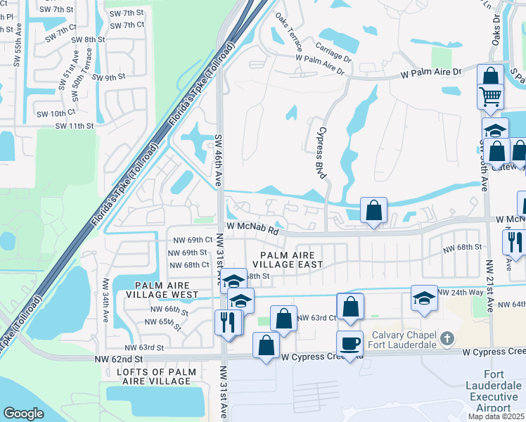 map of restaurants, bars, coffee shops, grocery stores, and more near 4441 West McNab Road in Pompano Beach