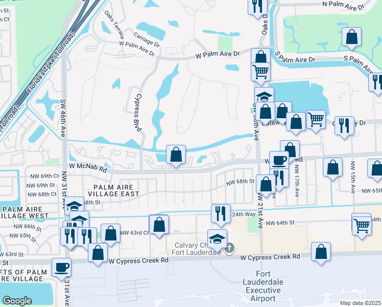 map of restaurants, bars, coffee shops, grocery stores, and more near 4035 West McNab Road in Pompano Beach