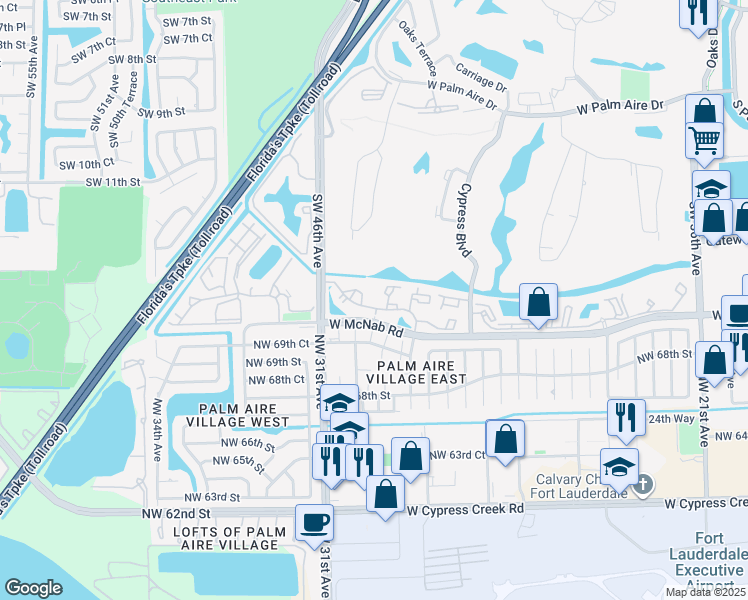 map of restaurants, bars, coffee shops, grocery stores, and more near 4441 West McNab Road in Pompano Beach