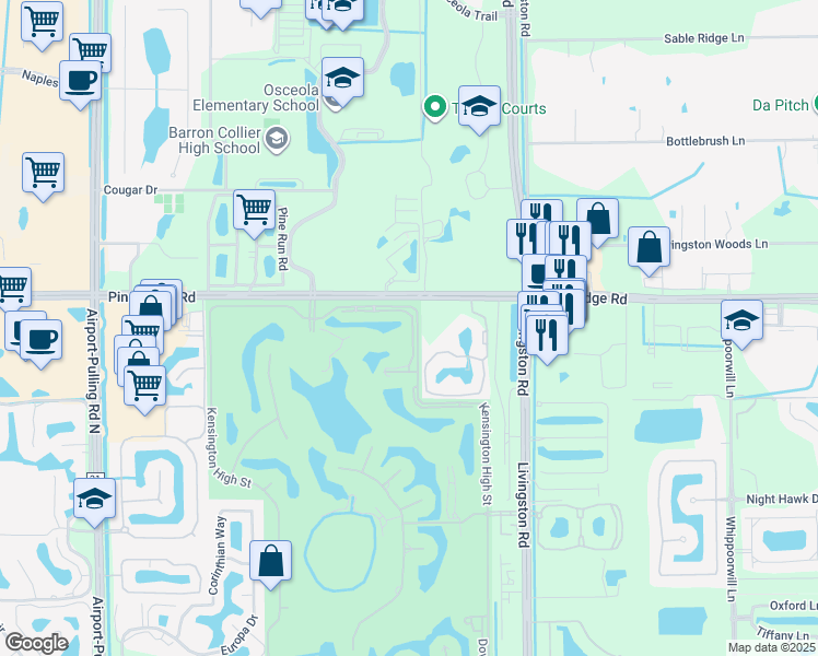 map of restaurants, bars, coffee shops, grocery stores, and more near 100150 Kensington High Street in Naples
