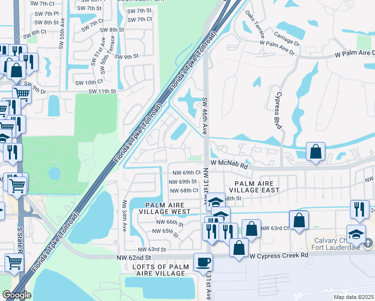 map of restaurants, bars, coffee shops, grocery stores, and more near 117 Gardens Drive in Pompano Beach