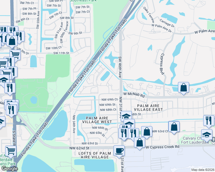 map of restaurants, bars, coffee shops, grocery stores, and more near 117 Gardens Drive in Pompano Beach