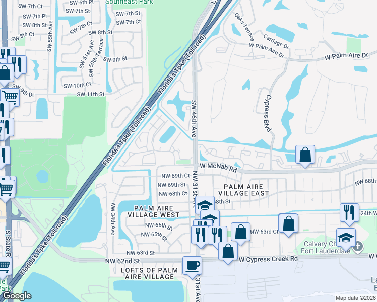 map of restaurants, bars, coffee shops, grocery stores, and more near 112 Gardens Drive in Pompano Beach