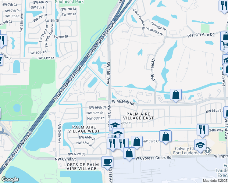 map of restaurants, bars, coffee shops, grocery stores, and more near 4561 West McNab Road in Pompano Beach