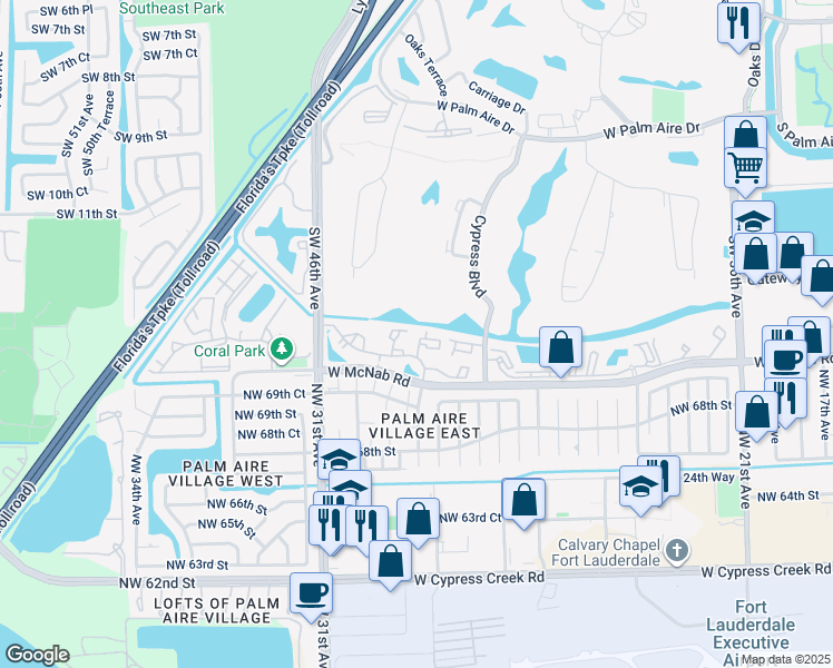 map of restaurants, bars, coffee shops, grocery stores, and more near 4361 West McNab Road in Pompano Beach