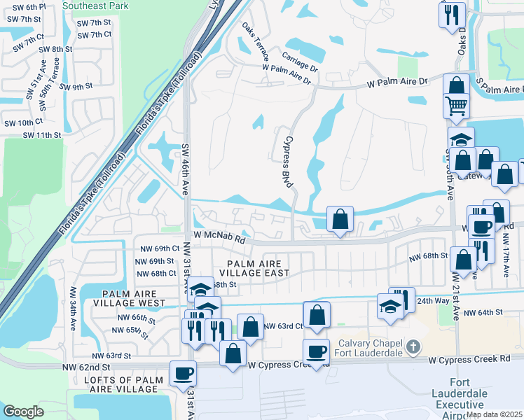 map of restaurants, bars, coffee shops, grocery stores, and more near 4361 West McNab Road in Pompano Beach