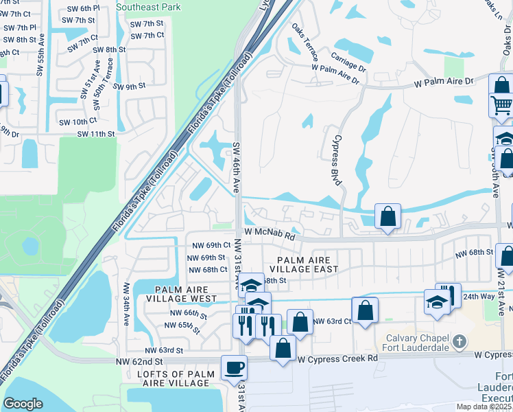 map of restaurants, bars, coffee shops, grocery stores, and more near 4561 West McNab Road in Pompano Beach