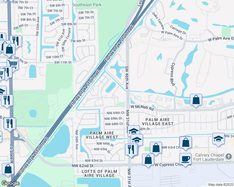 map of restaurants, bars, coffee shops, grocery stores, and more near 117 Gardens Drive in Pompano Beach