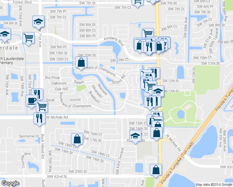 map of restaurants, bars, coffee shops, grocery stores, and more near 218 San Remo Boulevard in North Lauderdale