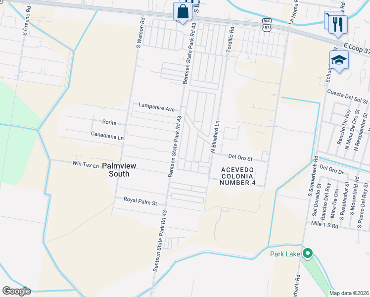 map of restaurants, bars, coffee shops, grocery stores, and more near 2504 Starling Circle West in Palmview