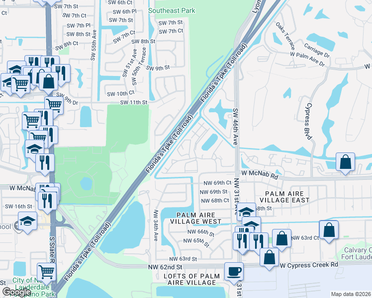 map of restaurants, bars, coffee shops, grocery stores, and more near 512 Gardens Drive in Pompano Beach