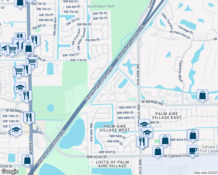 map of restaurants, bars, coffee shops, grocery stores, and more near 512 Gardens Drive in Pompano Beach