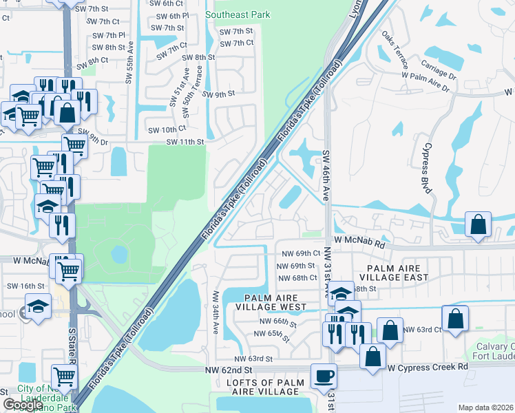 map of restaurants, bars, coffee shops, grocery stores, and more near 512 Gardens Drive in Pompano Beach
