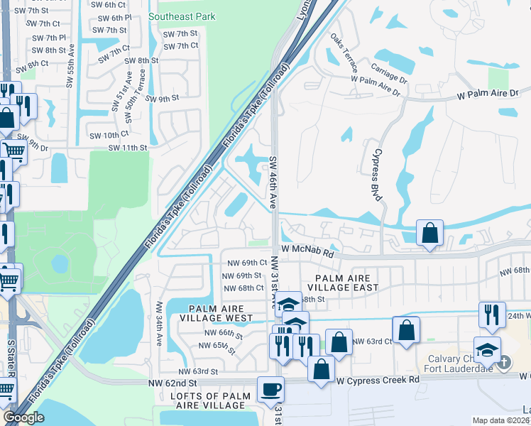 map of restaurants, bars, coffee shops, grocery stores, and more near 112 Gardens Drive in Pompano Beach