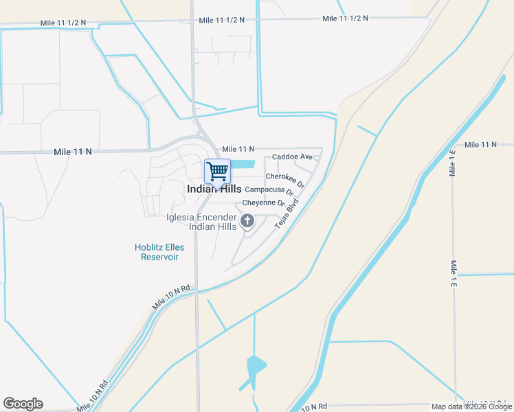 map of restaurants, bars, coffee shops, grocery stores, and more near 12682 Creek Place in Mercedes