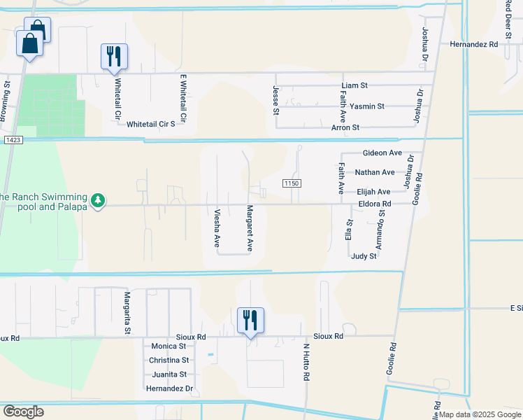 map of restaurants, bars, coffee shops, grocery stores, and more near 481 Eldora Road in Donna