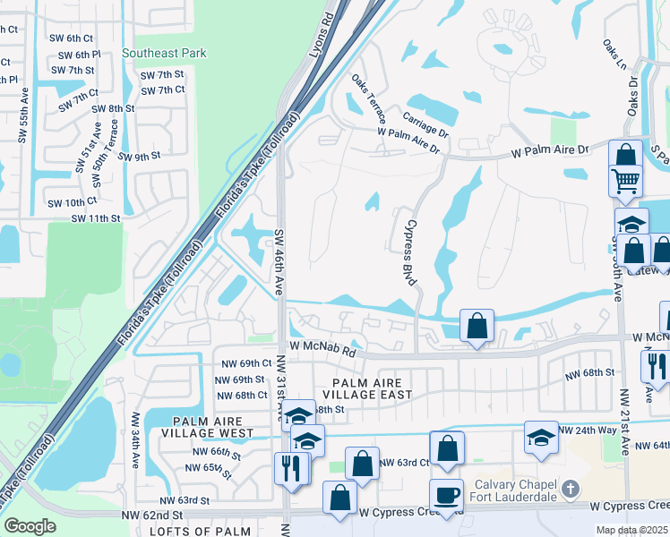map of restaurants, bars, coffee shops, grocery stores, and more near 806 Cypress Grove Lane in Pompano Beach