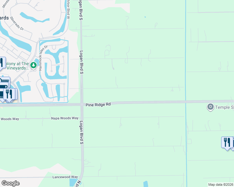 map of restaurants, bars, coffee shops, grocery stores, and more near 5350 Sycamore Drive in Naples