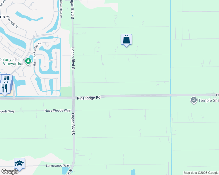 map of restaurants, bars, coffee shops, grocery stores, and more near 5350 Sycamore Drive in Naples