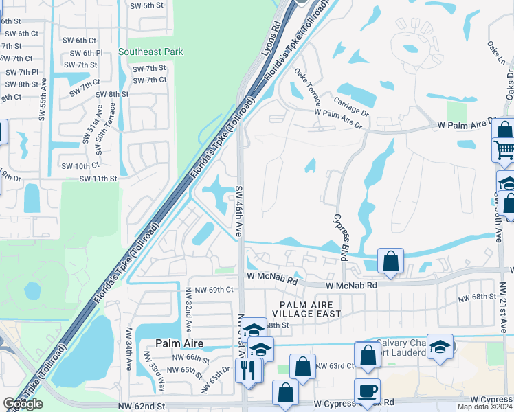 map of restaurants, bars, coffee shops, grocery stores, and more near 931 Cypress Grove Lane in Pompano Beach
