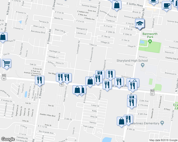map of restaurants, bars, coffee shops, grocery stores, and more near 1992 School Lane in Mission
