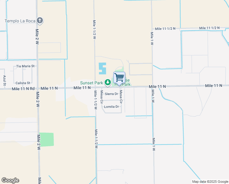 map of restaurants, bars, coffee shops, grocery stores, and more near 5233 Mile 11 North in Mercedes
