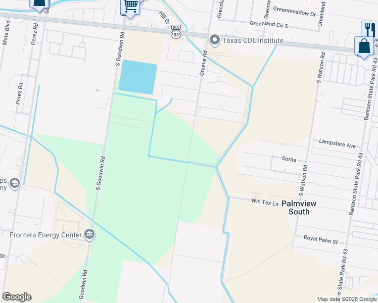 map of restaurants, bars, coffee shops, grocery stores, and more near Green Road in Mission