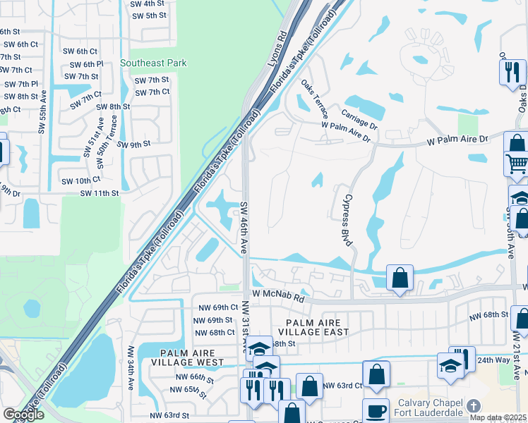 map of restaurants, bars, coffee shops, grocery stores, and more near 931 Cypress Grove Lane in Pompano Beach