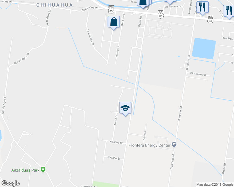 map of restaurants, bars, coffee shops, grocery stores, and more near 2708 Turtle Drive in Palmview