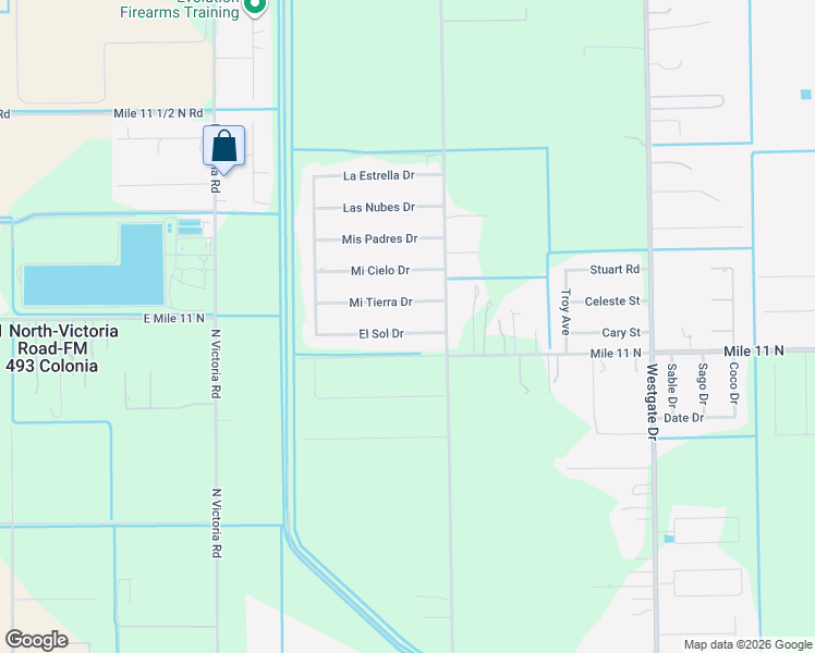 map of restaurants, bars, coffee shops, grocery stores, and more near 2610 El Sol Drive in Weslaco