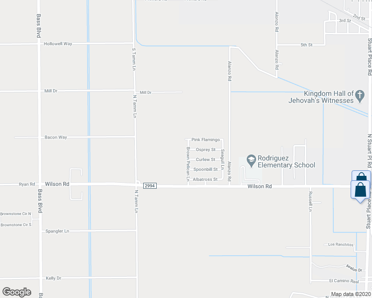 map of restaurants, bars, coffee shops, grocery stores, and more near 2301 Brown Pelican Lane in Harlingen