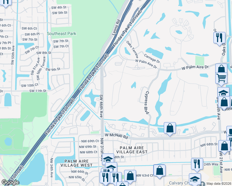 map of restaurants, bars, coffee shops, grocery stores, and more near 803 Cypress Grove Lane in Pompano Beach