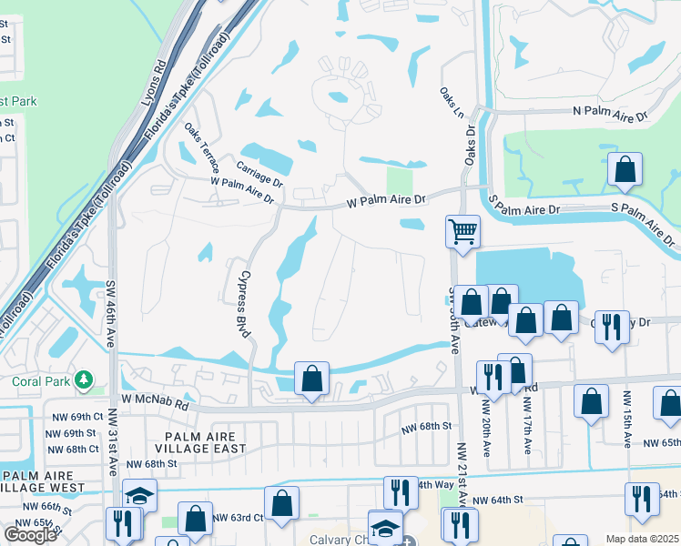 map of restaurants, bars, coffee shops, grocery stores, and more near 1107 East Cypress Drive in Pompano Beach