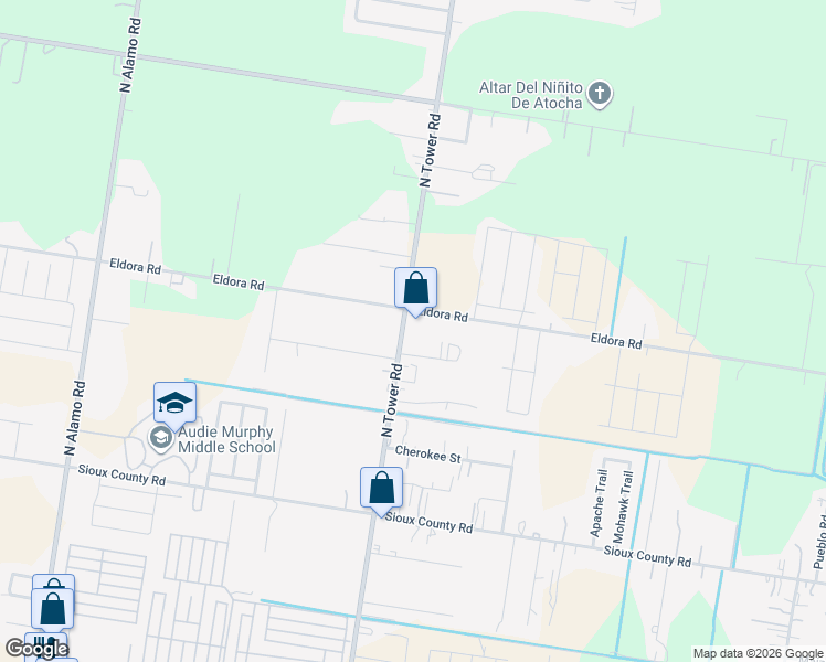 map of restaurants, bars, coffee shops, grocery stores, and more near 441 Eldora Road in Alamo